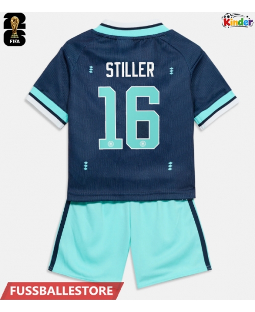 Günstige Deutschland Angelo Stiller #16 Auswärts Trikotsatzt Kinder WM 2026 Kurzarm (+ Kurze Hosen)